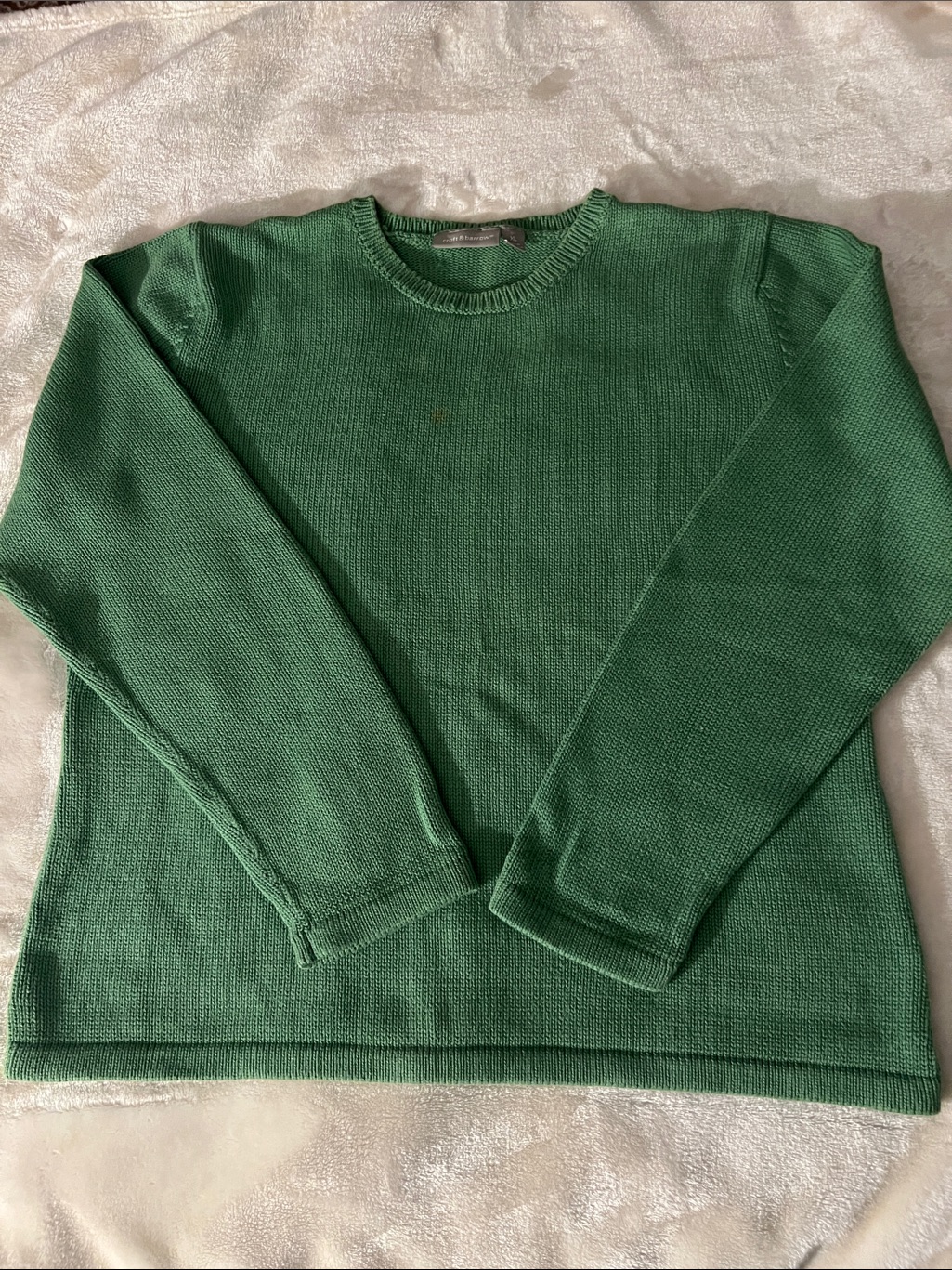 Croft & Barrow Thick 100% Cotton Green Crew Neck Pullover Sweater Women’s Xl